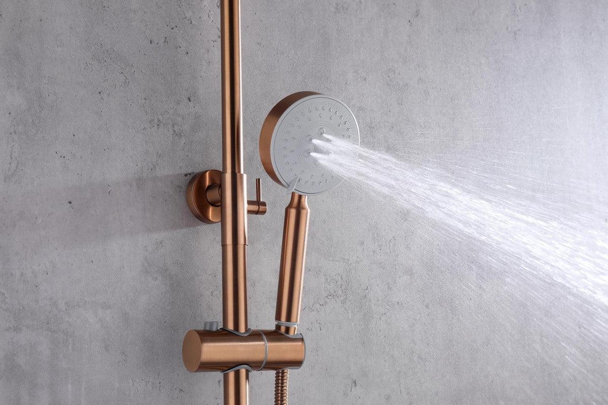 Buy 2023 Brushed Rose Gold Copper Solid Stainless Steel 304 made shower set w diverter 200 mm head sprayer hand held head discounted | Products On Sale Australia