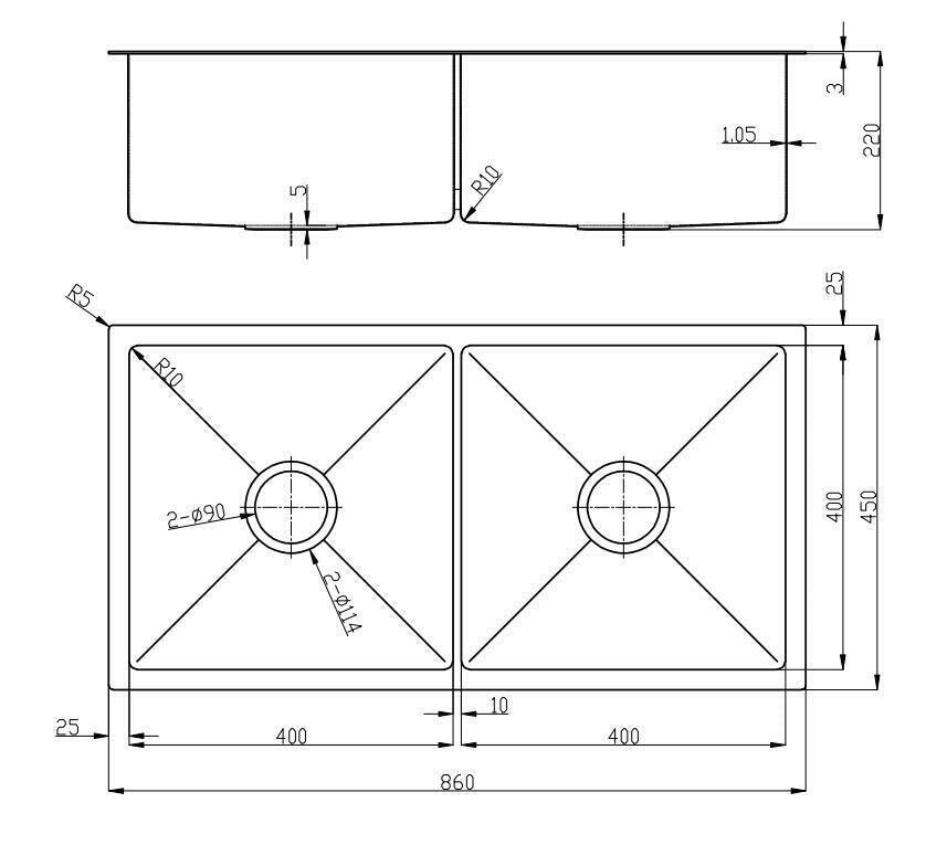 Buy 2023 Burnished Brass Gold stainless steel 304 double bowl kitchen sink discounted | Products On Sale Australia