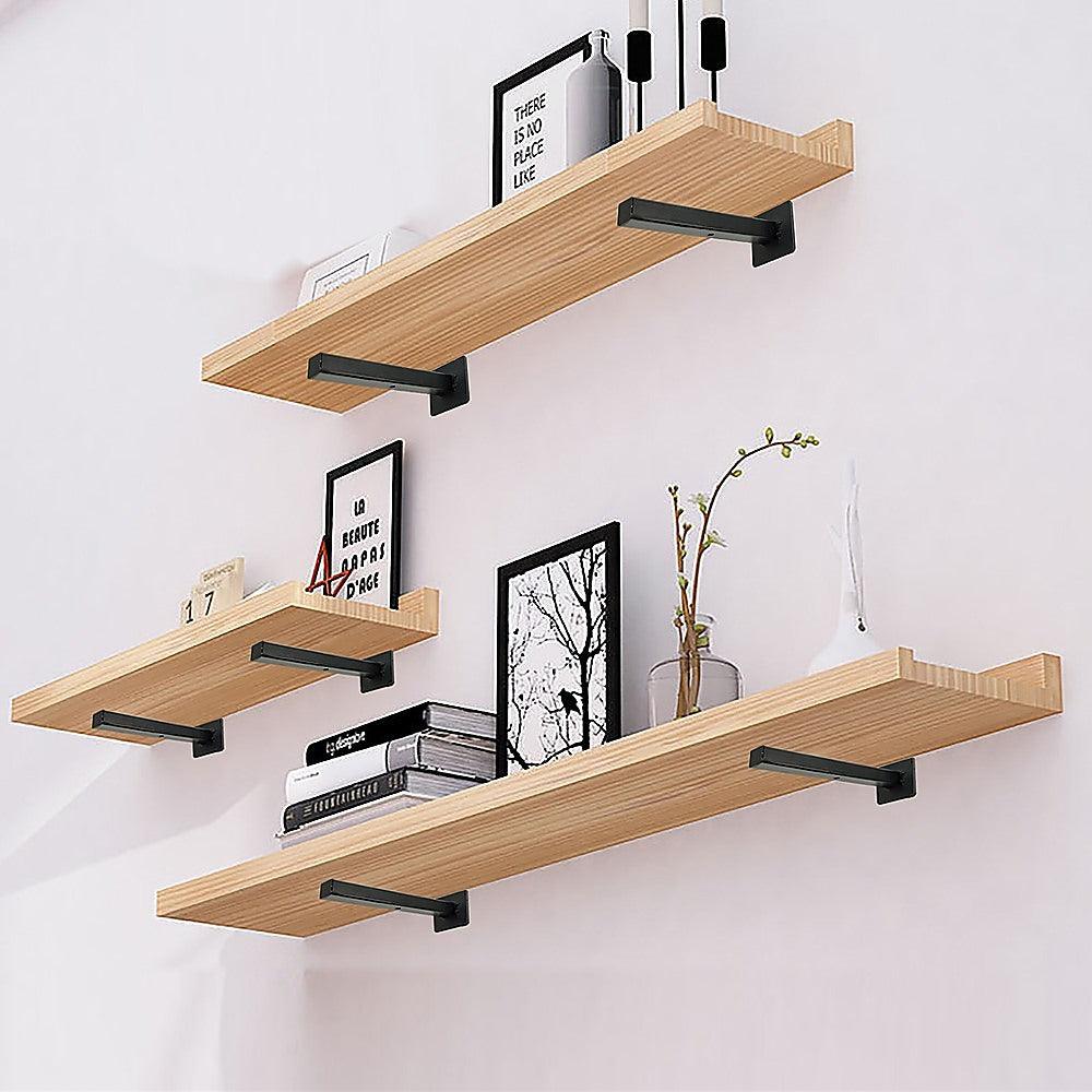 Buy 20cm Floating Shelf Brackets Industrial Metal Shelving Supports 4-Pack discounted | Products On Sale Australia