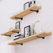 Buy 20cm Floating Shelf Brackets Industrial Metal Shelving Supports 4-Pack discounted | Products On Sale Australia