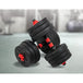 Buy 20kg Adjustable Rubber Dumbbell Set Barbell Home GYM Exercise Weights discounted | Products On Sale Australia