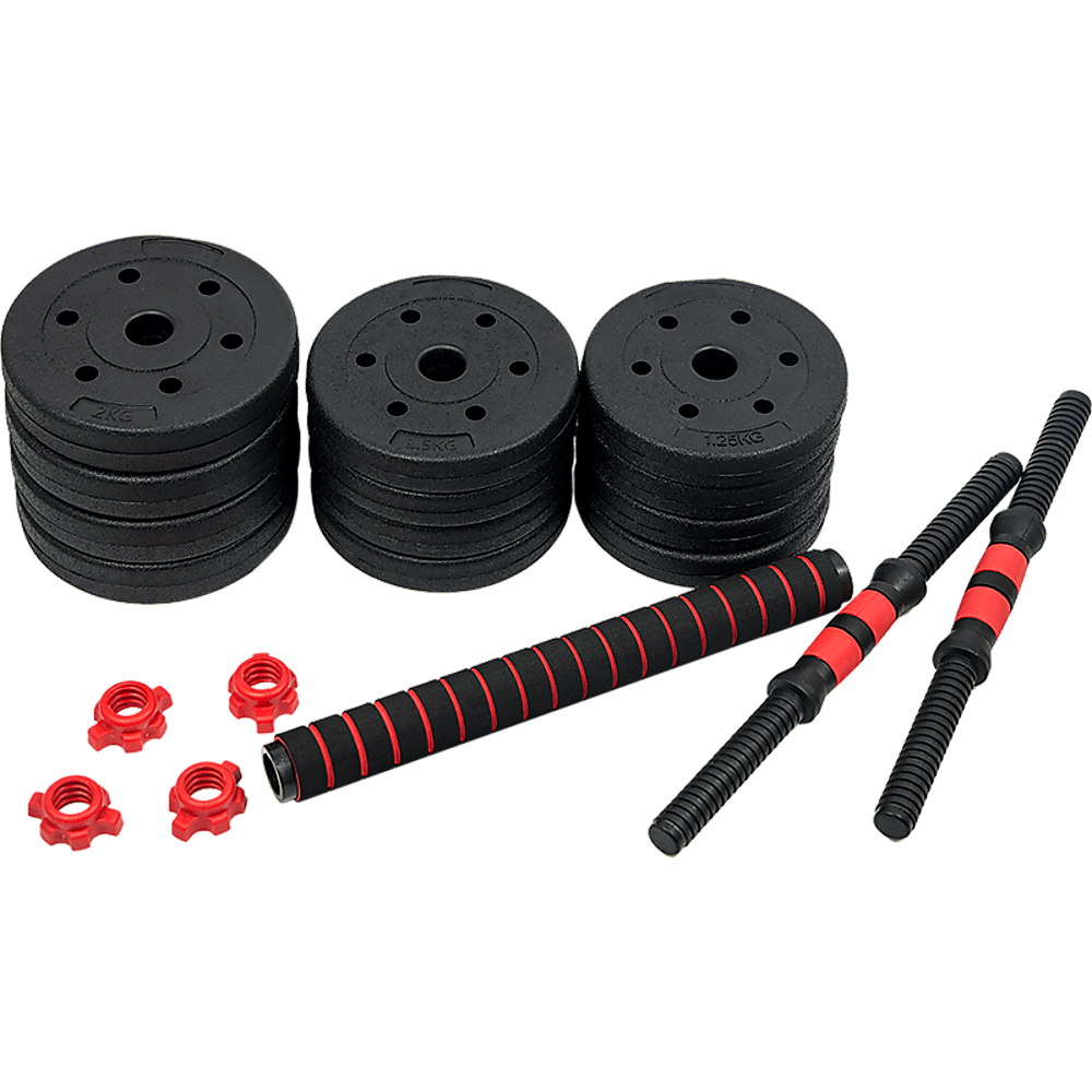 Buy 20kg Adjustable Rubber Dumbbell Set Barbell Home GYM Exercise Weights discounted | Products On Sale Australia