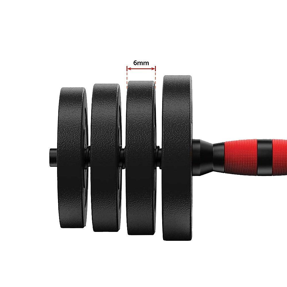 Buy 20kg Adjustable Rubber Dumbbell Set Barbell Home GYM Exercise Weights discounted | Products On Sale Australia