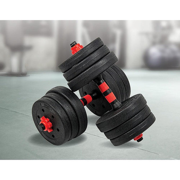 20kg Adjustable Rubber Dumbbell Set Barbell Home GYM Exercise Weights Products On Sale Australia | Sports & Fitness > Fitness Accessories Category