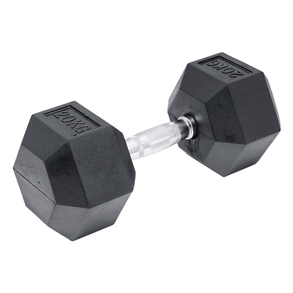 Buy 20KG Commercial Rubber Hex Dumbbell Gym Weight discounted | Products On Sale Australia