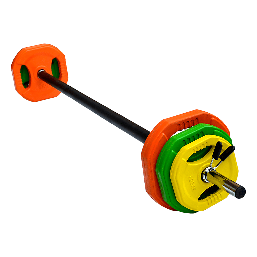 Buy 20kg Standard Rubber Coloured Barbell discounted | Products On Sale Australia