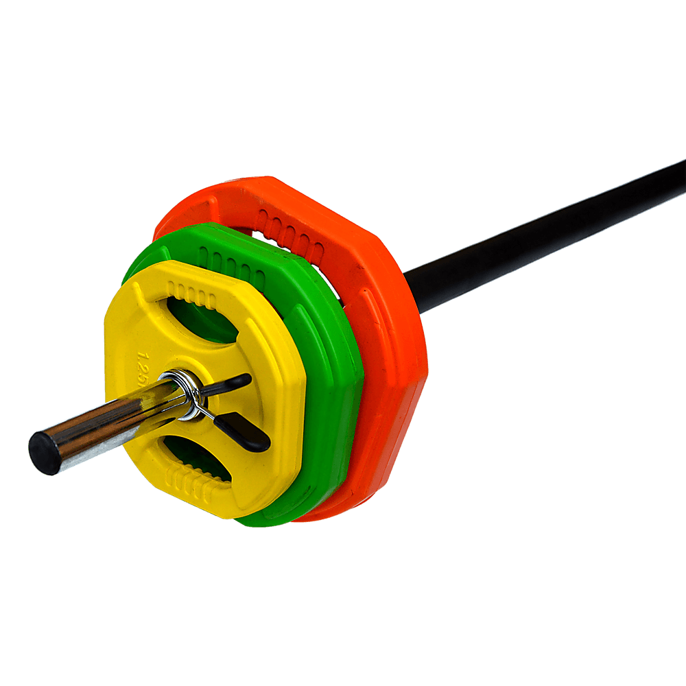 Buy 20kg Standard Rubber Coloured Barbell discounted | Products On Sale Australia