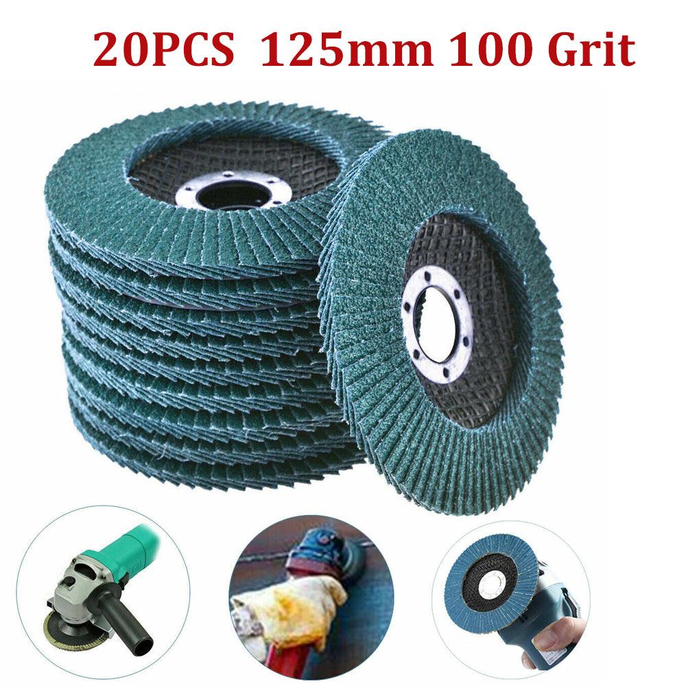 Buy 20PCS 5" 125MM Angle Grinder Flap Sanding Disc 100 Grit Grinding Wheel discounted | Products On Sale Australia