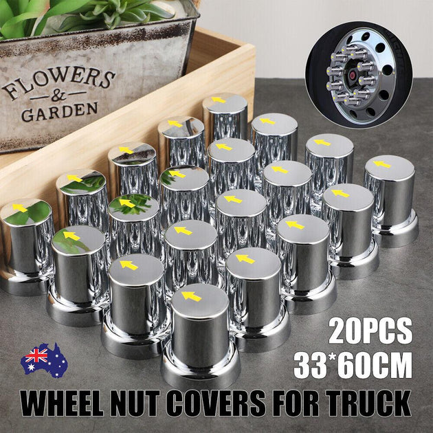 Buy 20PCS ABS Wheel Nut Covers Safety Arrow Chrome Caps For Trucks Trailers Bus AU discounted | Products On Sale Australia