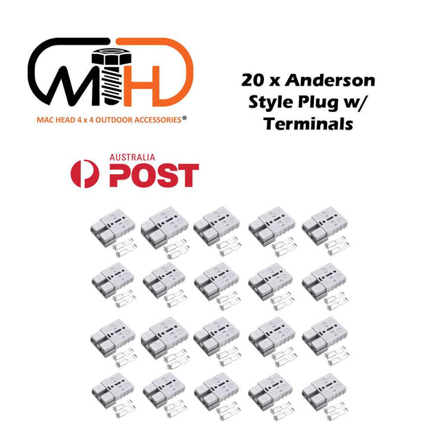 Buy 20x Anderson Style Plug connector 50AMP Caravan Trailer Solar 6AWG GREY discounted | Products On Sale Australia