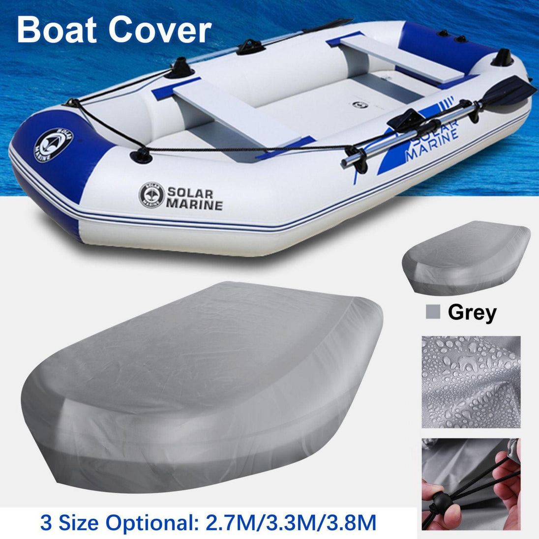 Buy 210D Inflatable Boat Cover UV Resistant Inflatable Dinghy Boat Cover Waterproof UV Sun Dust Protective Case Kayak Oxford Cloth Cover ( 270 cm ) discounted | Products On Sale Australia