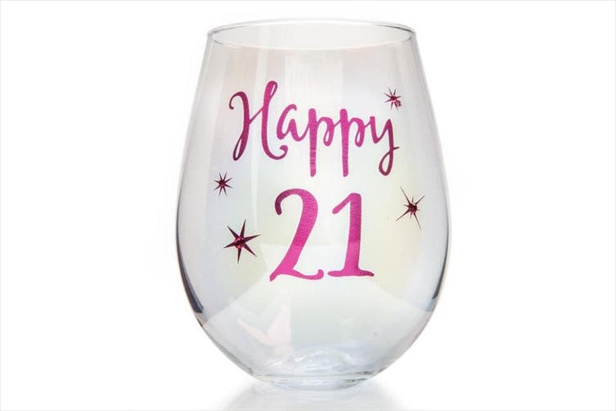 Buy 21st Birthday Irid Wine Glass discounted | Products On Sale Australia