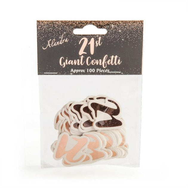 Buy 21st Rose Gold Giant Confetti (100 pcs) discounted | Products On Sale Australia