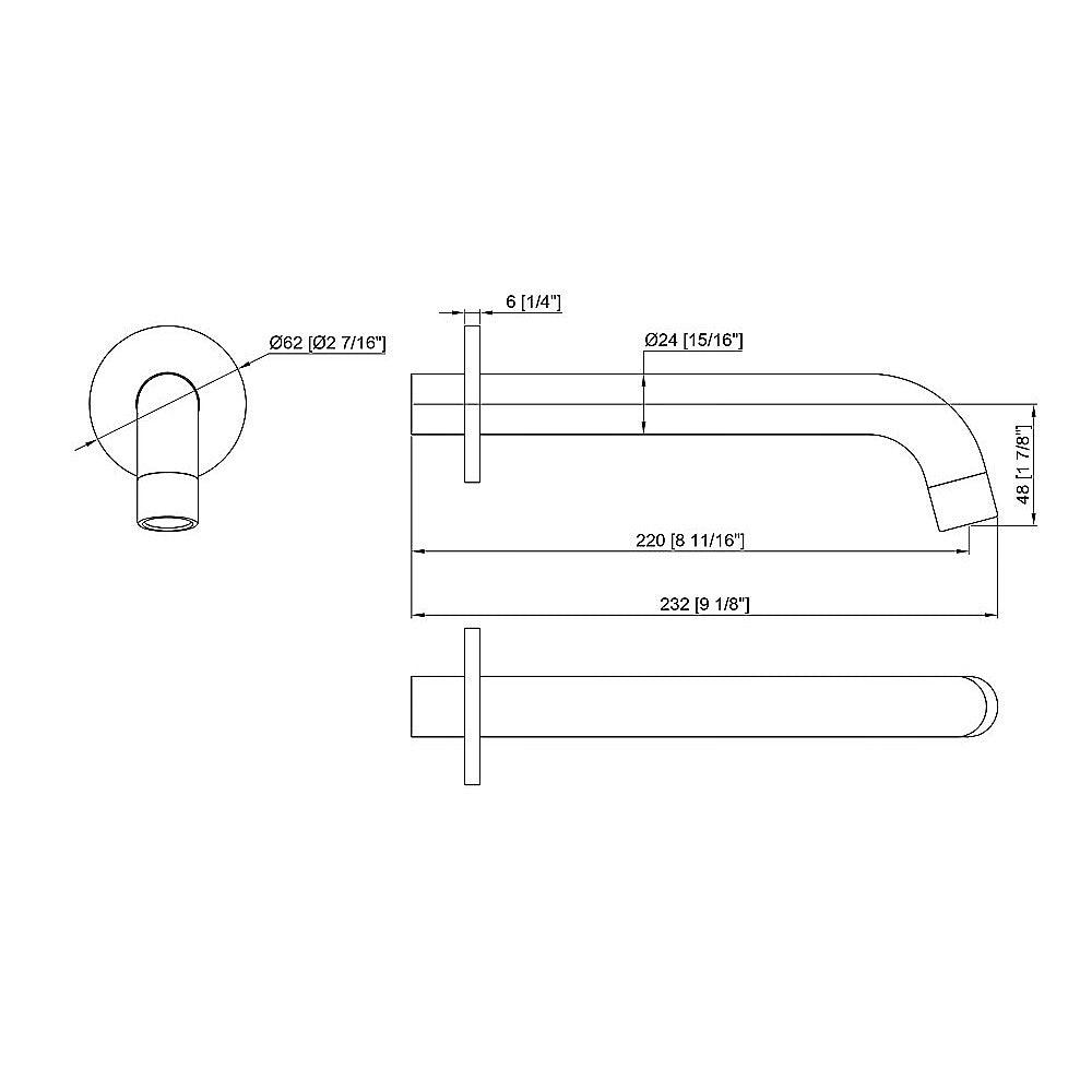 Buy 220mm Bath Spout in Matte Black Finish discounted | Products On Sale Australia