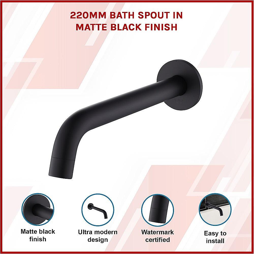 Buy 220mm Bath Spout in Matte Black Finish discounted | Products On Sale Australia