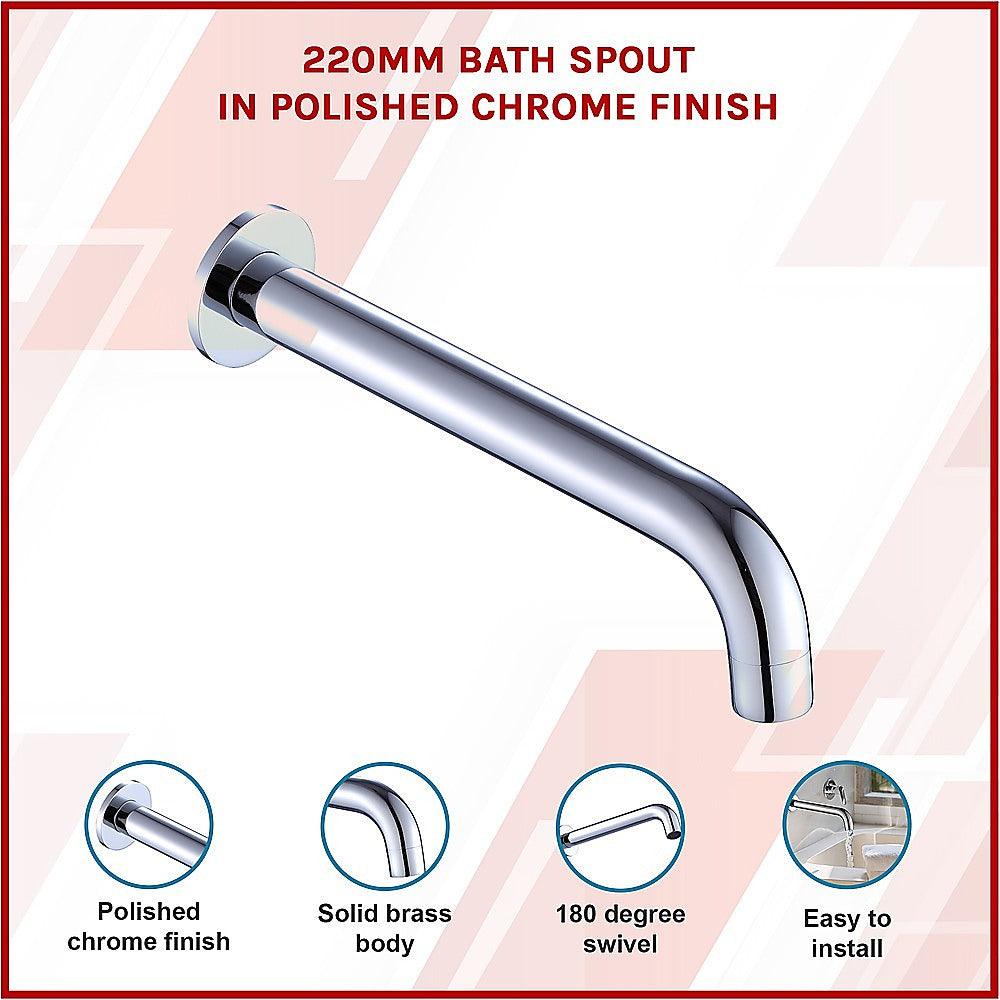 Buy 220mm Bath Spout in Polished Chrome Finish discounted | Products On Sale Australia