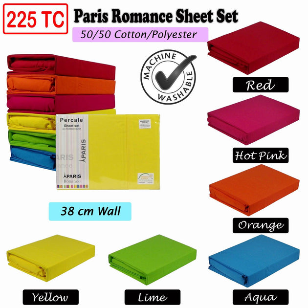 225TC Paris Romance Sheet Set Hot Pink DOUBLE Products On Sale Australia | Home & Garden > Bedding Category