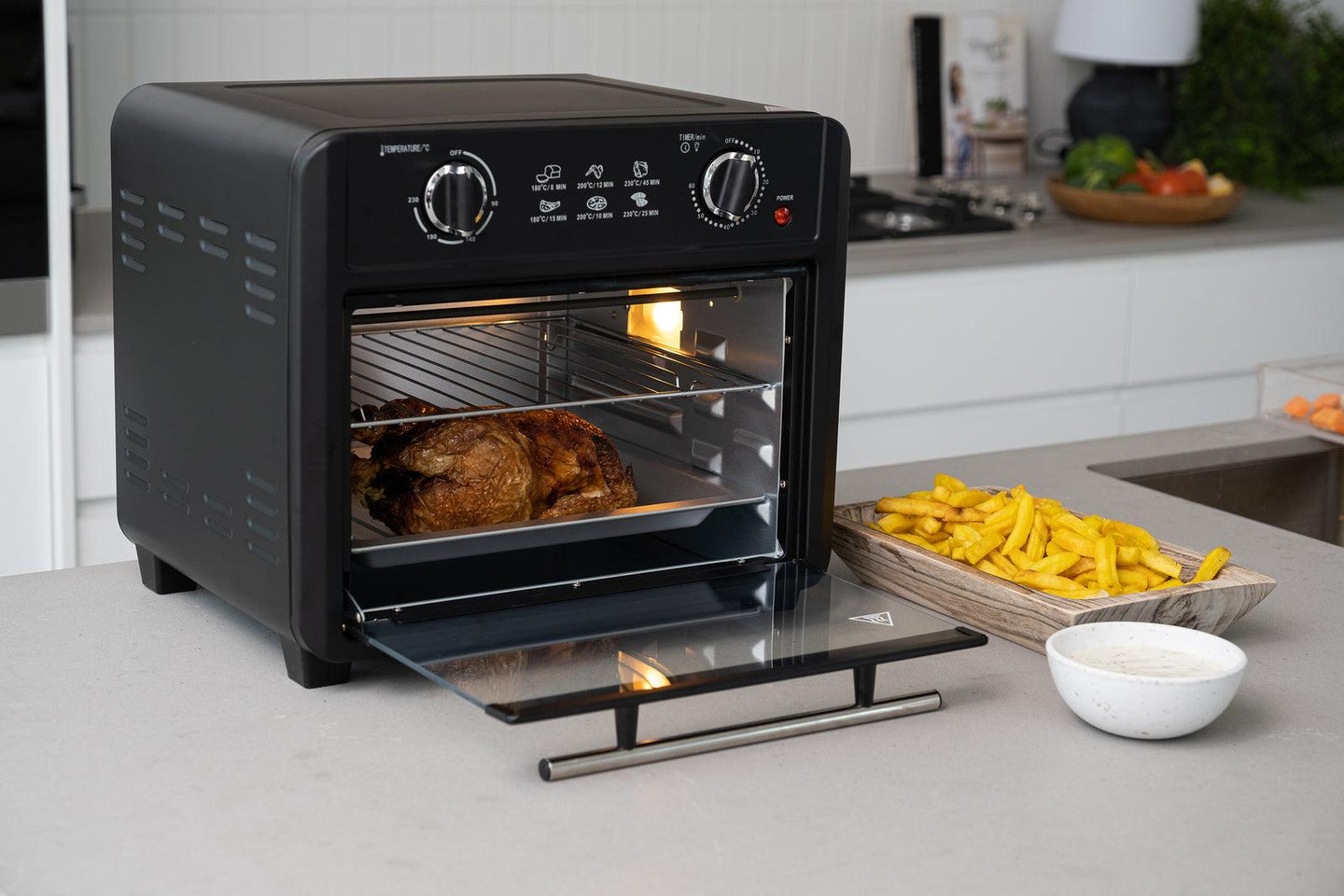 Buy 23L Air Fryer Oven (Black) + 3 Accessories to Bake & Cook discounted | Products On Sale Australia