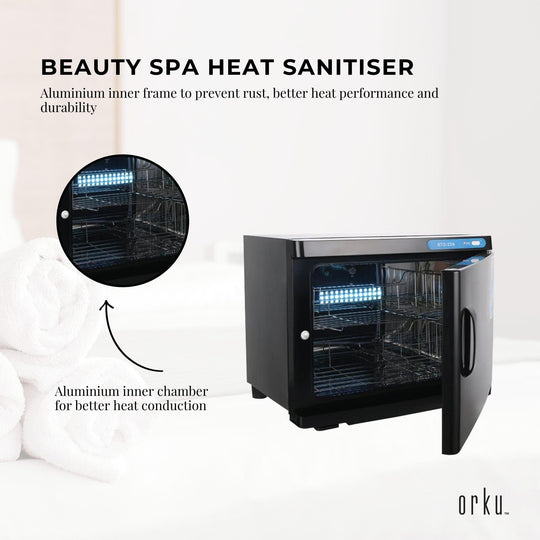 Buy 23L Black UV Electric Towel Warmer Steriliser Cabinet Beauty Spa Heat Sanitiser discounted | Products On Sale Australia