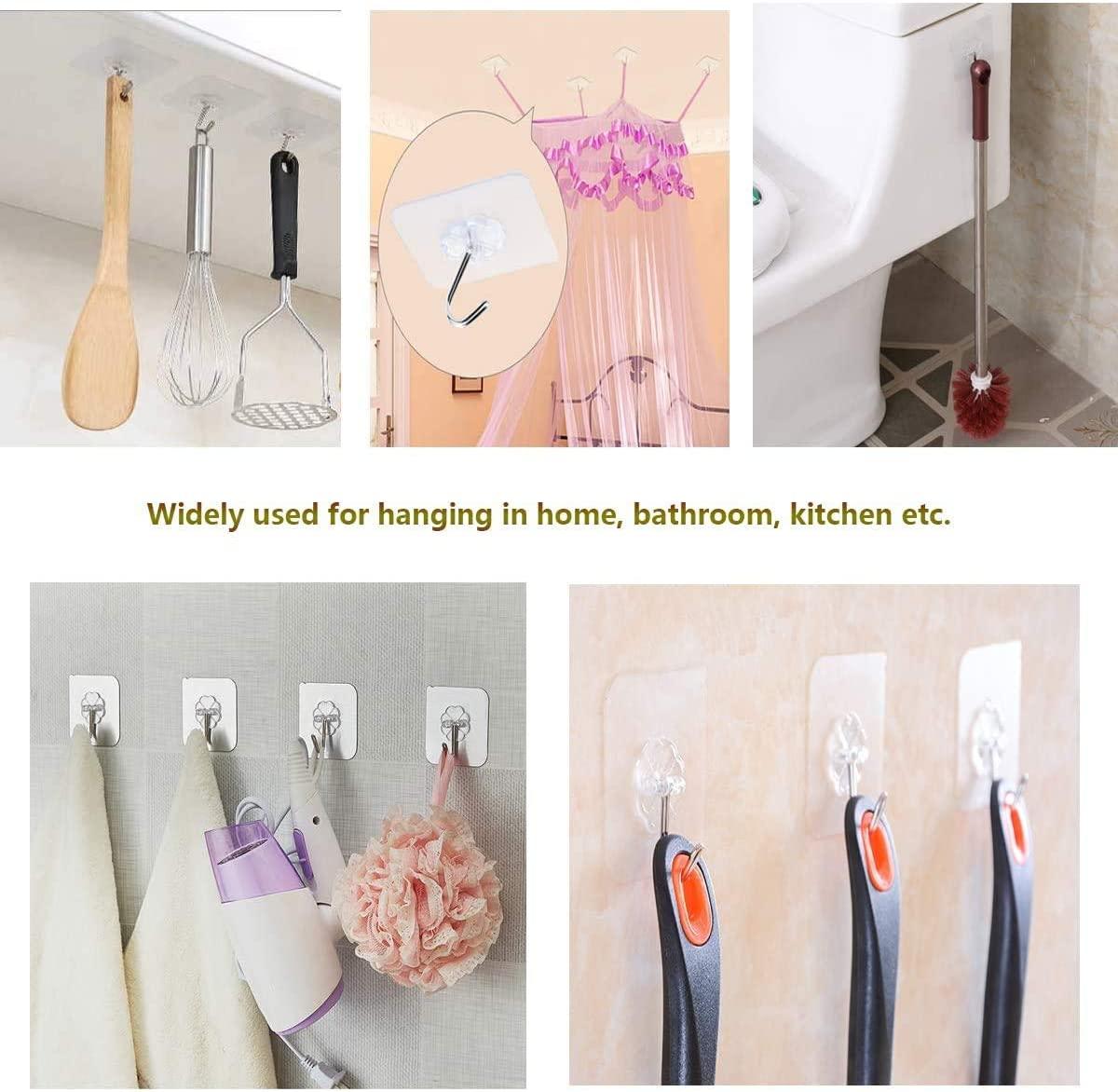 Buy 24 Packs Heavy Duty Adhesive Hooks Kitchen Wall Hooks discounted | Products On Sale Australia