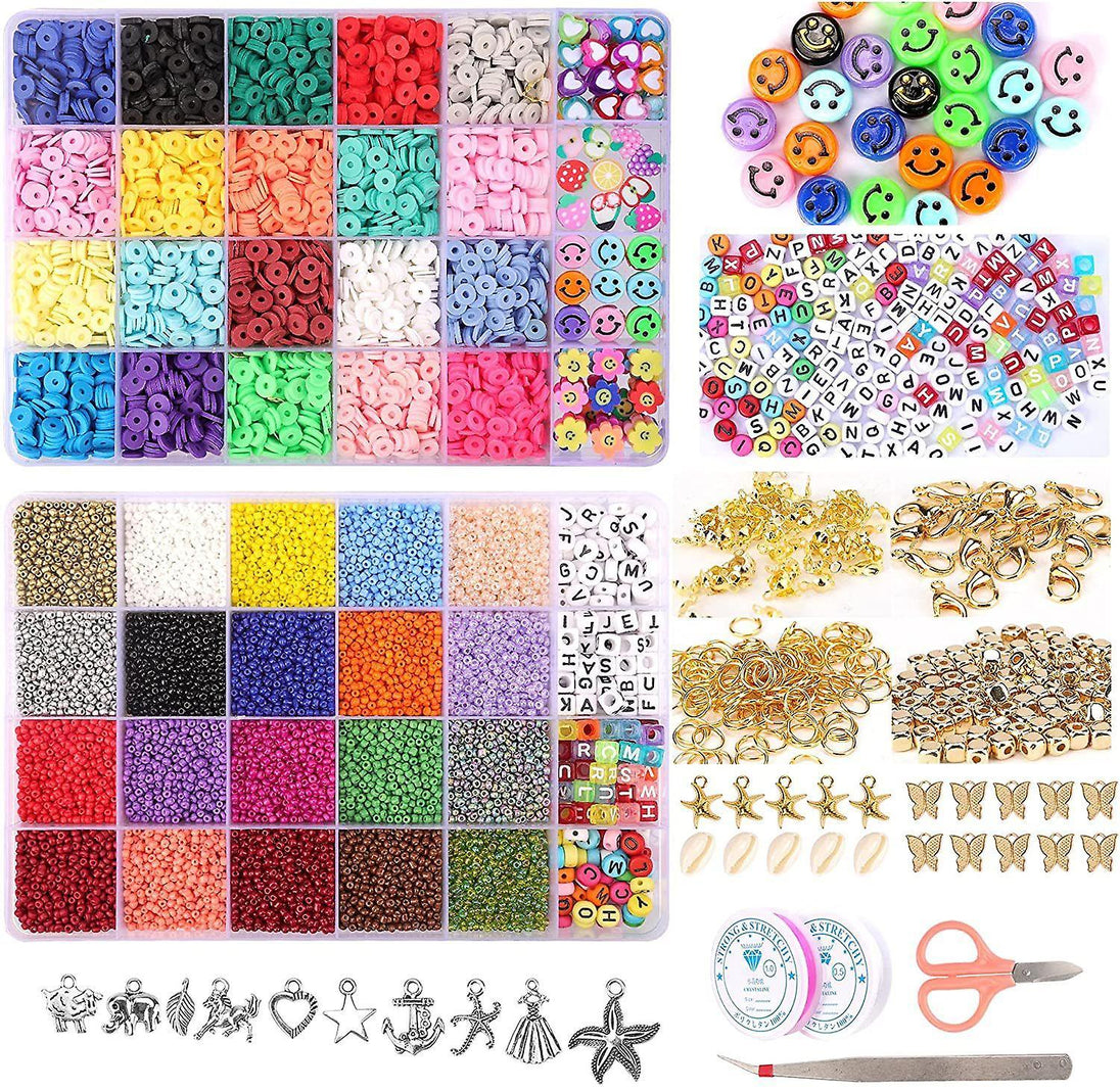 Buy 25000 Pcs 24 Girds DIY Acrylic Bead A-Z Letter Beads and Polymer Soft Clay Kit For Bracelet Making discounted | Products On Sale Australia