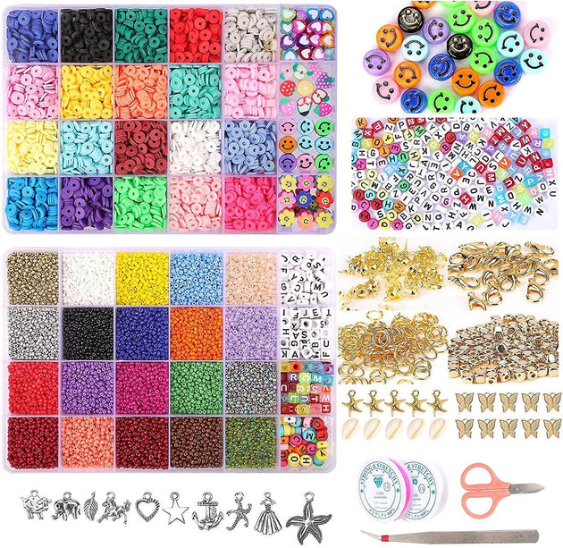 Buy 25000 Pcs 24 Girds DIY Acrylic Bead A-Z Letter Beads and Polymer Soft Clay Kit For Bracelet Making discounted | Products On Sale Australia