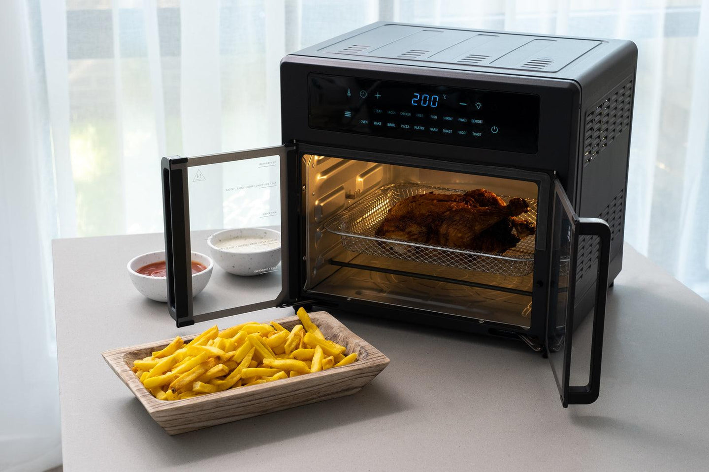 Buy 25L Air Fryer Convection Oven with 360 Cooking & French Doors discounted | Products On Sale Australia