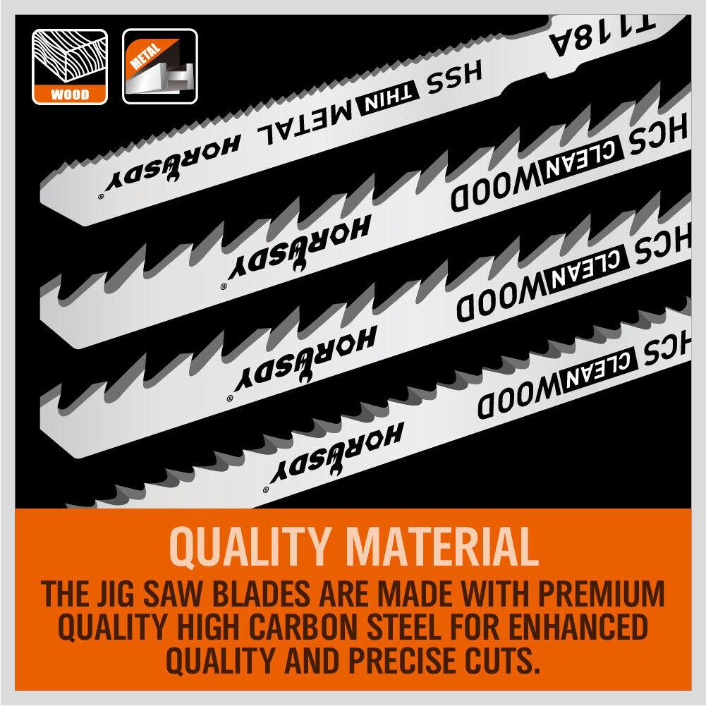 Buy 25Pc T-shank Jig Saw Blades Set For Wood Plastic Metal Sheet Cutting BIM HSS HCS discounted | Products On Sale Australia