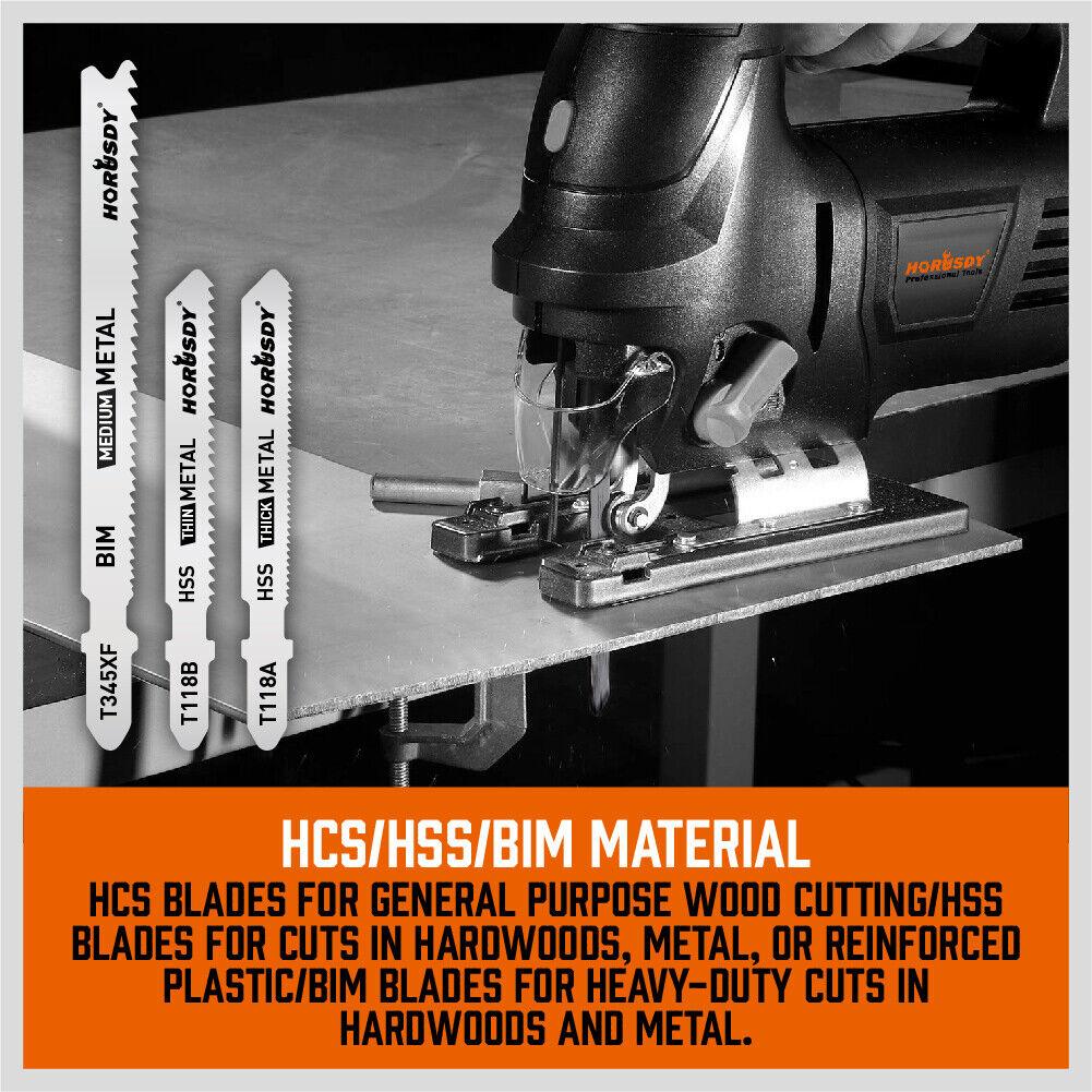 Buy 25Pc T-shank Jig Saw Blades Set For Wood Plastic Metal Sheet Cutting BIM HSS HCS discounted | Products On Sale Australia