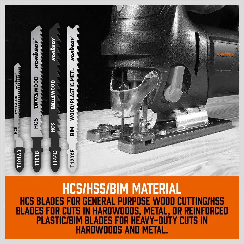 Buy 25Pc T-shank Jig Saw Blades Set For Wood Plastic Metal Sheet Cutting BIM HSS HCS discounted | Products On Sale Australia