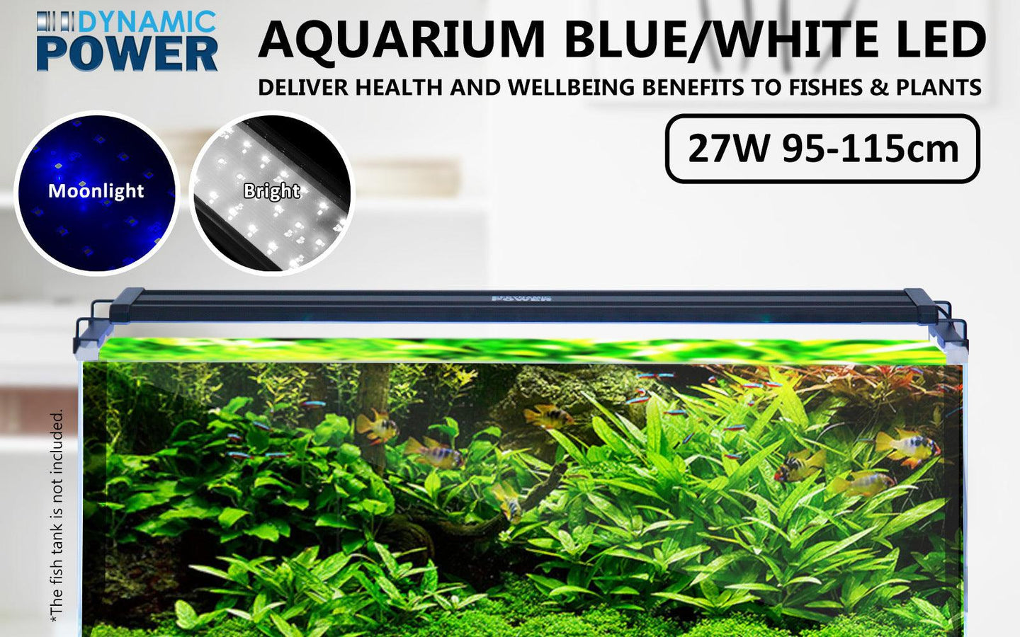 Buy 27W Aquarium Blue White LED Light for Tank 95-115cm discounted | Products On Sale Australia