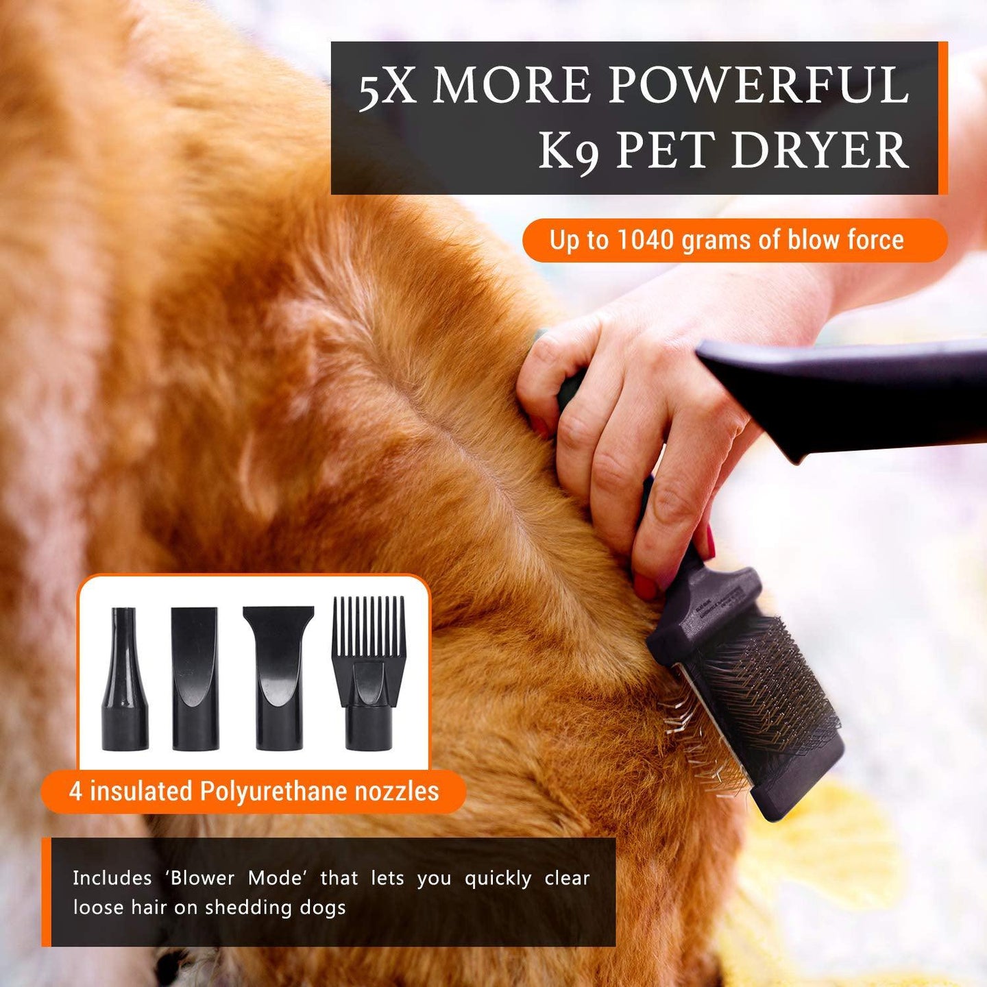 Buy 2800W Dog Dryer High Velocity Pet Dog Pet Blow Dryer Adjustable Speed 4 Nozzles discounted | Products On Sale Australia