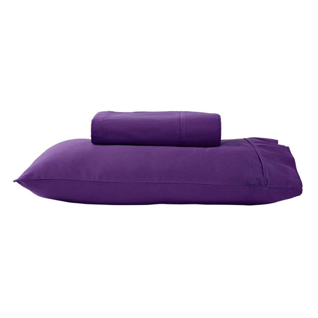 Buy 280TC 50% Polyester 50% Cotton Sheet Set Single Purple discounted | Products On Sale Australia