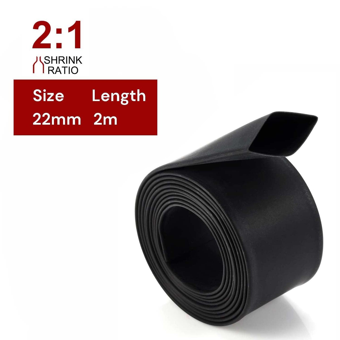 Buy 2m Polyolefin Shrink Tube 7/8" (22mm) 2:1 Ratio Heat Shrink Tubing Sleeving Wrap Shrinking discounted | Products On Sale Australia