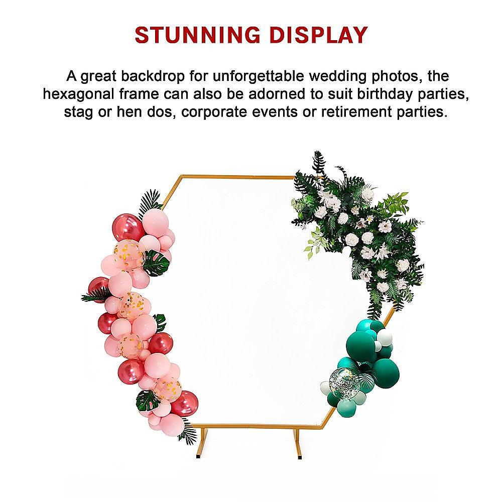 Buy 2M Wedding Hex Arch Backdrop Flower Display Stand Frame Background discounted | Products On Sale Australia