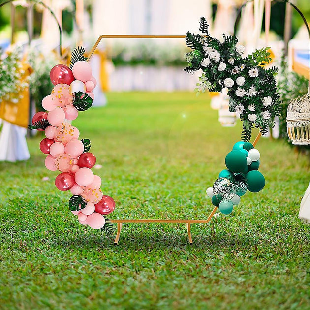 Buy 2M Wedding Hex Arch Backdrop Flower Display Stand Frame Background discounted | Products On Sale Australia