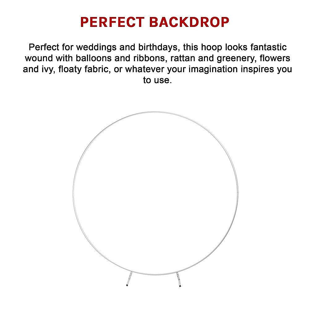 Buy 2M Wedding Hoop Round Circle Arch Backdrop Flower Display Stand Frame Background discounted | Products On Sale Australia