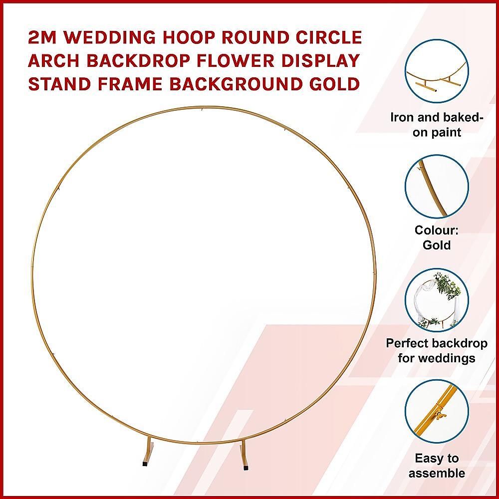 Buy 2M Wedding Hoop Round Circle Arch Backdrop Flower Display Stand Frame Background discounted | Products On Sale Australia