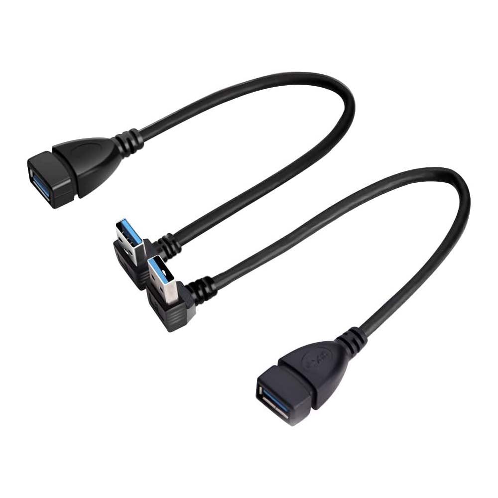 Buy 2PCS 20cm SuperSpeed USB 3.0 Male to Female Extension Data Cable Up and Down Angle discounted | Products On Sale Australia