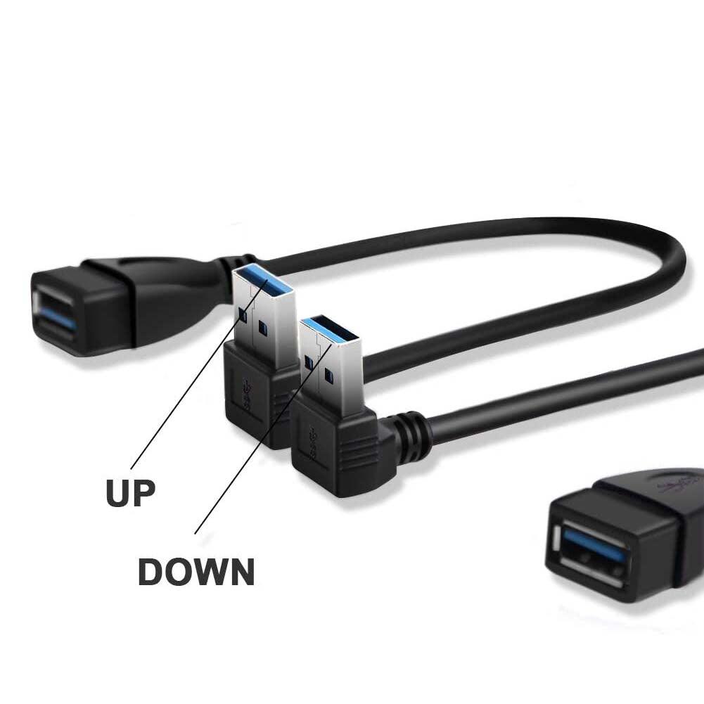 Buy 2PCS 20cm SuperSpeed USB 3.0 Male to Female Extension Data Cable Up and Down Angle discounted | Products On Sale Australia