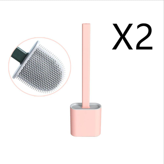 Buy 2PCS Bathroom Silicone Bristles Toilet Brush with Holder Creative Cleaning Brush discounted | Products On Sale Australia