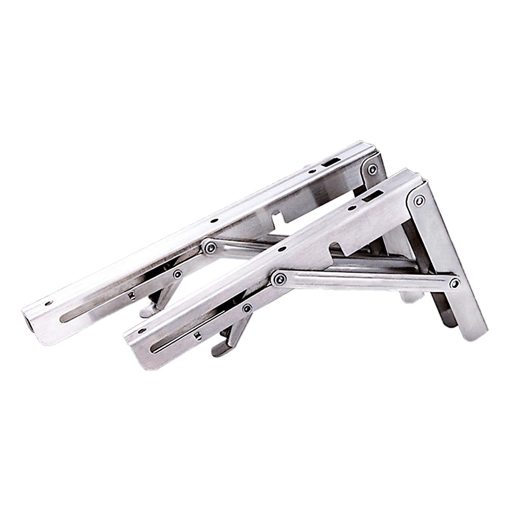 Buy 2x 10" Stainless Steel Folding Table Bracket Shelf Bench 50kg Load Heavy Duty discounted | Products On Sale Australia