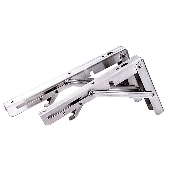 Buy 2x 20" Stainless Steel Folding Table Bracket Shelf Bench 50kg Load Heavy Duty discounted | Products On Sale Australia