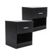 Buy 2X Bedside Table Side Storage Cabinet Nightstand Bedroom 1 Drawer 1 Shelf ELLA - BLACK discounted | Products On Sale Australia