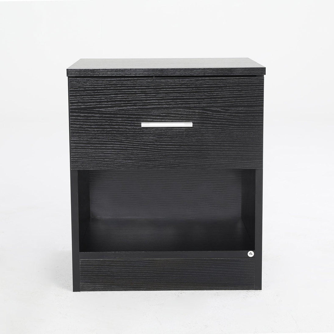 Buy 2X Bedside Table Side Storage Cabinet Nightstand Bedroom 1 Drawer 1 Shelf ELLA - BLACK discounted | Products On Sale Australia