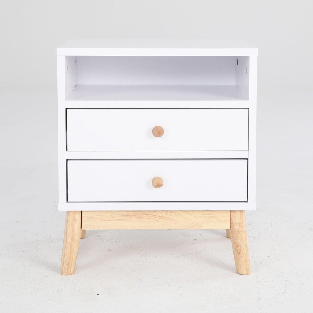 Buy 2X Bedside Table Side Storage Cabinet Nightstand Bedroom 2 Drawer ANYA - WHITE discounted | Products On Sale Australia