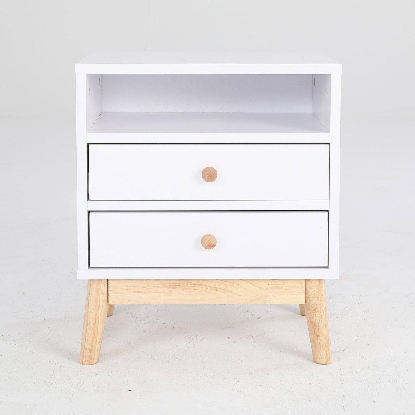 Buy 2X Bedside Table Side Storage Cabinet Nightstand Bedroom 2 Drawer ANYA - WHITE discounted | Products On Sale Australia