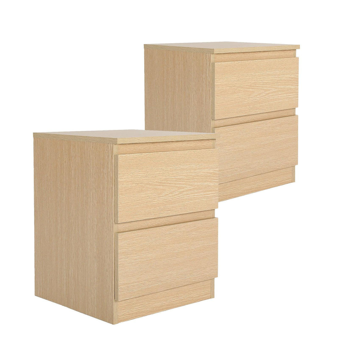 Buy 2X Bedside Table Side Storage Cabinet Nightstand Bedroom 2 Drawer JOSS OAK discounted | Products On Sale Australia