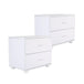 Buy 2X Bedside Table Side Storage Cabinet Nightstand Bedroom 2 Drawer Legs ETTA WHITE discounted | Products On Sale Australia