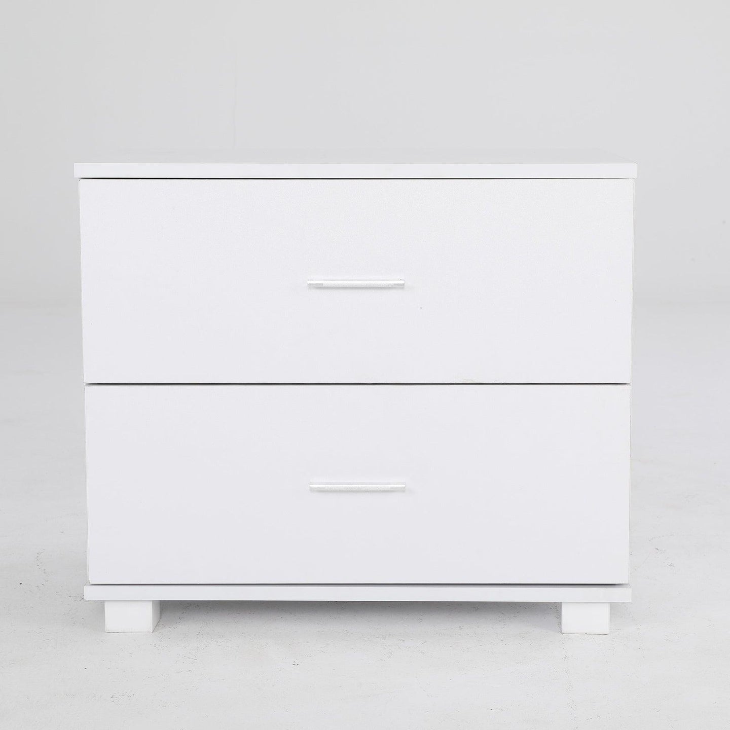 Buy 2X Bedside Table Side Storage Cabinet Nightstand Bedroom 2 Drawer Legs ETTA WHITE discounted | Products On Sale Australia